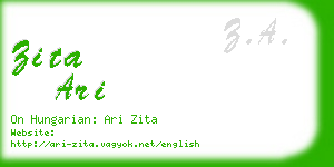 zita ari business card